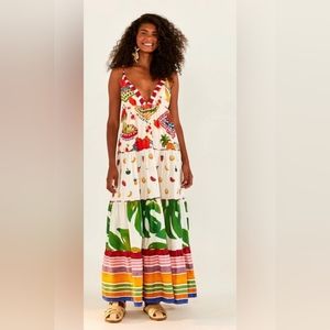 Farm Rio Mixed Picnic maxi dress